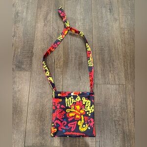 Encanto Floral Fabric Crossbody Bag | Retro Red Yellow Black Shoulder Purse